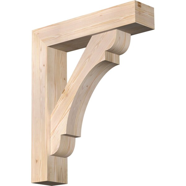 Ekena Millwork Olympic Block Smooth Bracket w/ Offset Brace, Douglas Fir, 7 1/2"W x 34"D x 40"H BKT0806X34X40OLY05SDF - main
